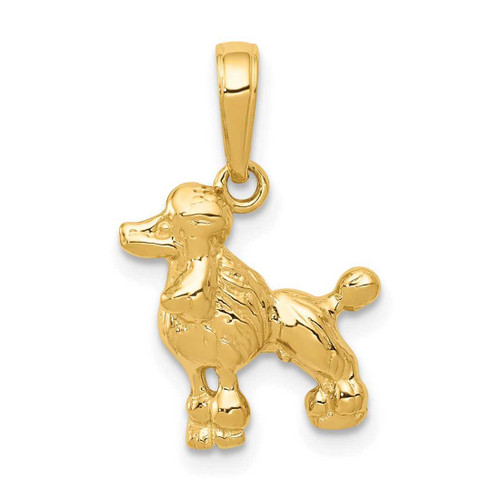 Image of 14K Yellow Gold Poodle Dog Pendant