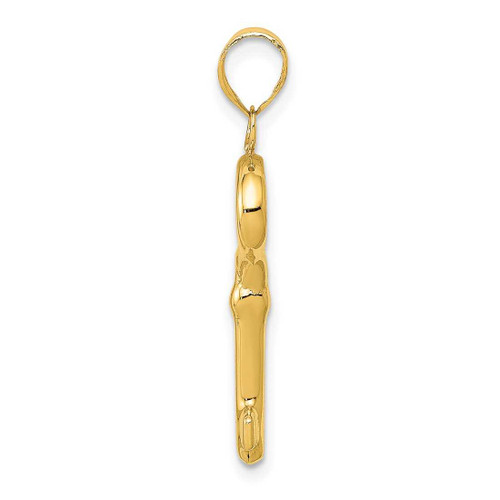Image of 14K Yellow Gold Puff Round Top Key Pendant