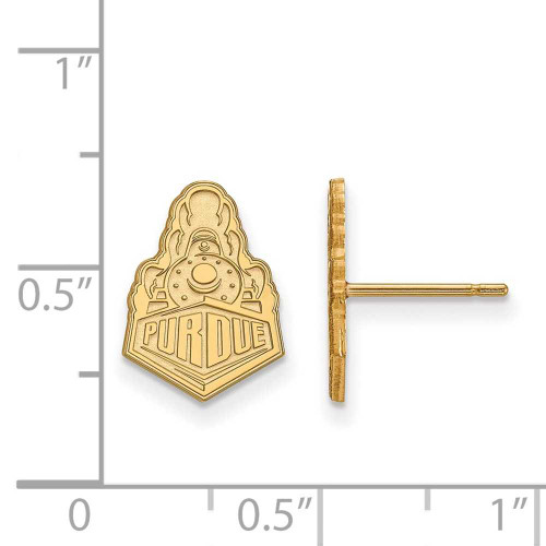 Image of 14K Yellow Gold Purdue Small Post Earrings by LogoArt (4Y044PU)