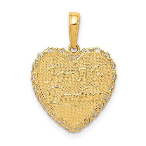 Image of 14K Yellow Gold Reversible For My Daughter Heart Pendant