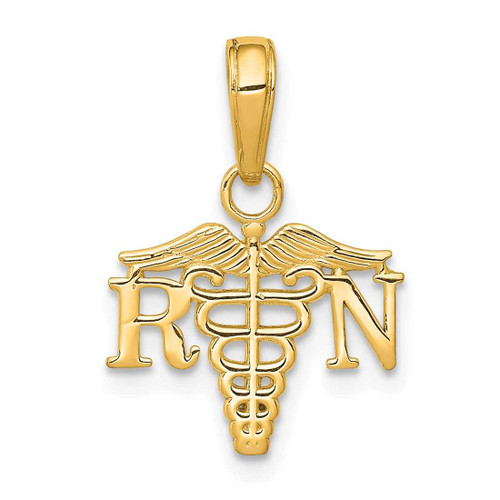 Image of 14K Yellow Gold RN & Caduceus Pendant