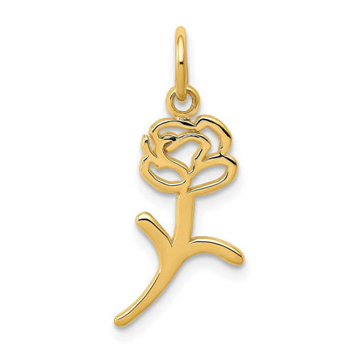 Image of 14K Yellow Gold Rose Flower Charm