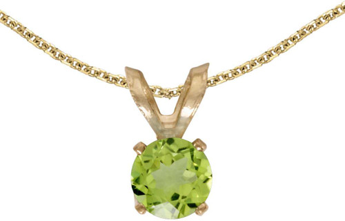 Image of 14k Yellow Gold Round Peridot Pendant (Chain NOT included) (CM-P1414X-08)