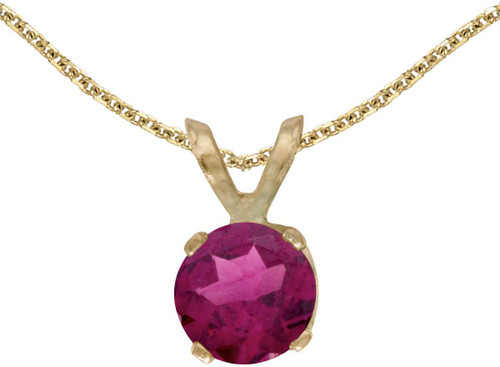 Image of 14k Yellow Gold Round Rhodolite Garnet Pendant (Chain NOT included)