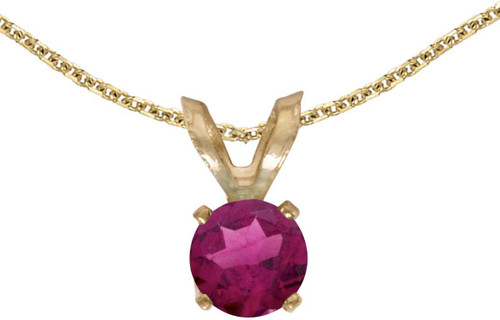 Image of 14k Yellow Gold Round Rhodolite Garnet Pendant (Chain NOT included) (CM-P1414X-RG)