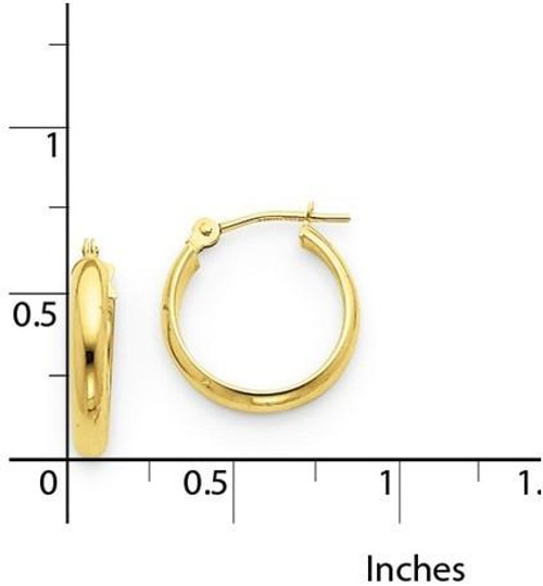 Image of 12mm 14K Yellow Gold Round Tube Hoop Earrings TC138
