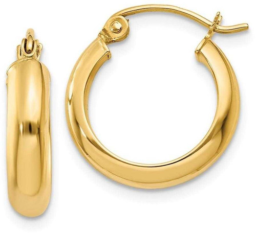 Image of 17mm 14K Yellow Gold Round Tube Hoop Earrings TC145