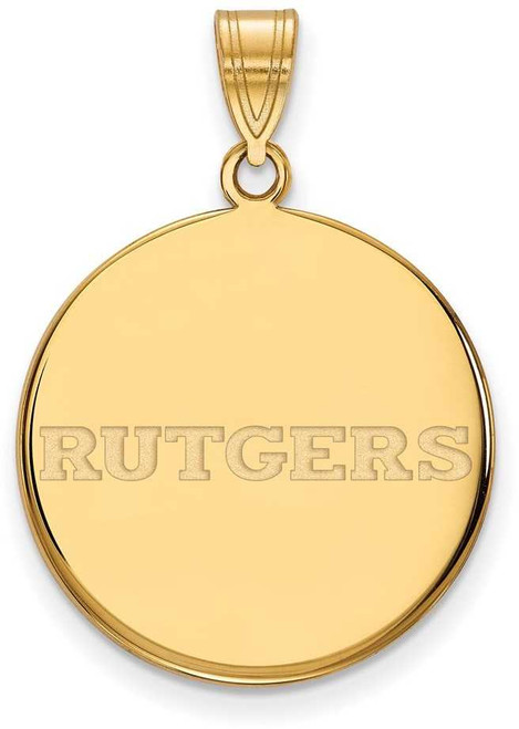 Image of 14K Yellow Gold Rutgers Large Disc Pendant by LogoArt (4Y023RUT)