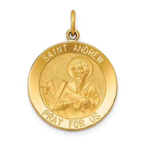 Image of 14K Yellow Gold Saint Andrew Medal Pendant