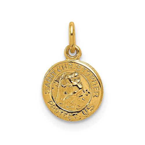 Image of 14K Yellow Gold Saint Christopher Medal Charm XR380