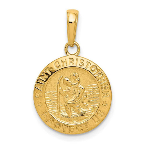 Image of 14K Yellow Gold Saint Christopher Medal Pendant M1454