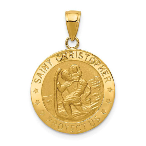 Image of 14K Yellow Gold Saint Christopher Medal Pendant M1483