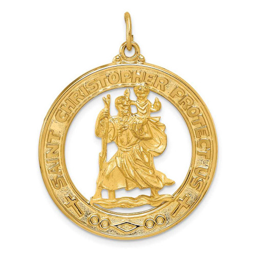 Image of 14K Yellow Gold Saint Christopher Medal Pendant XR382