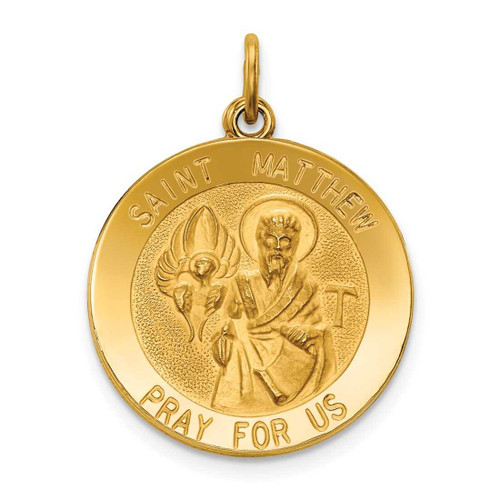 Image of 14K Yellow Gold Saint Matthew Medal Pendant