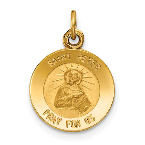 Image of 14K Yellow Gold Saint Peter Medal Charm XR633