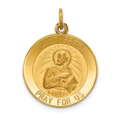 Image of 14K Yellow Gold Saint Peter Medal Pendant