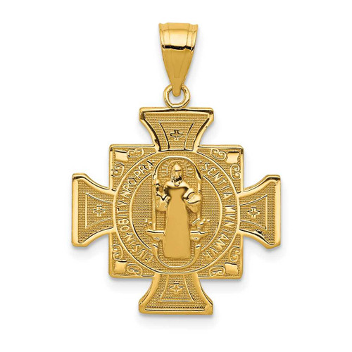 Image of 14K Yellow Gold San Benito 2-Sided Cross Pendant