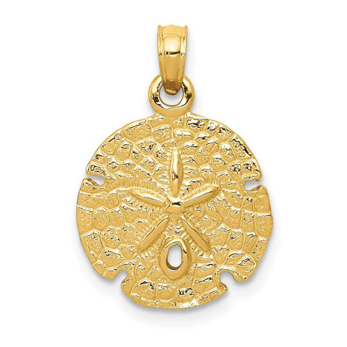 Image of 14K Yellow Gold Sand Dollar Pendant K2937