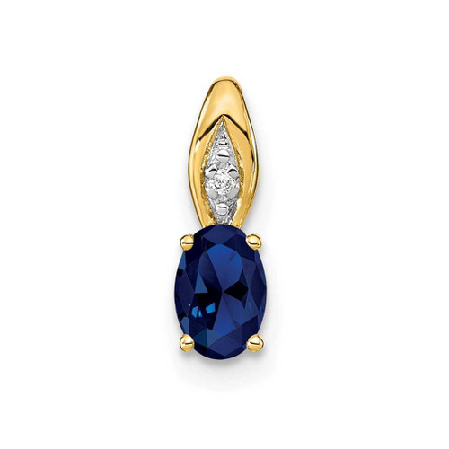 Image of 14K Yellow Gold Sapphire and Diamond Pendant