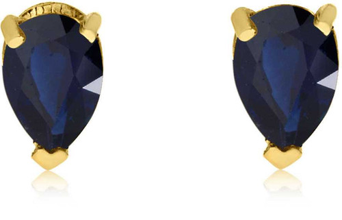 Image of 14K Yellow Gold Sapphire Pear-Shaped Earrings