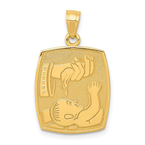 Image of 14K Yellow Gold Satin & Polished Baptism Pendant