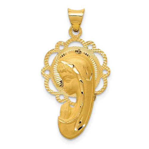 Image of 14K Yellow Gold Satin & Polished Mary Pendant K5655