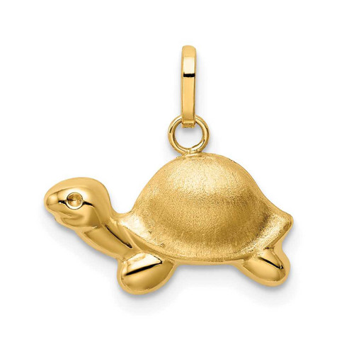 Image of 14k Yellow Gold Satin & Polished Turtle Pendant