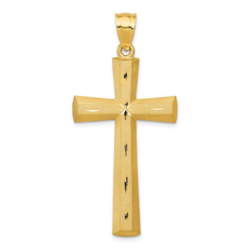 Image of 14K Yellow Gold Satin & Shiny-Cut Cross Pendant C173