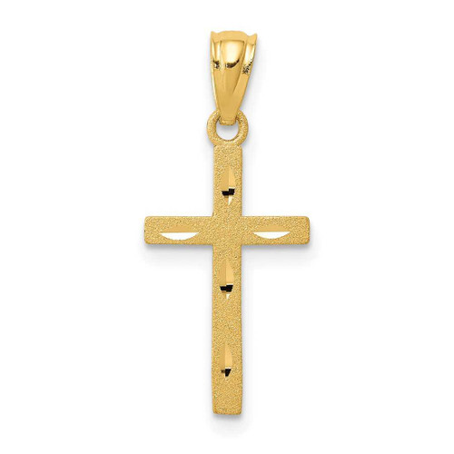 Image of 14K Yellow Gold Satin & Shiny-Cut Cross Pendant M1344