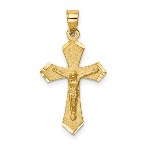 Image of 14K Yellow Gold Satin & Shiny-Cut Crucifix Charm