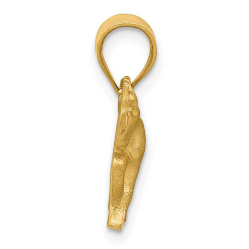 Image of 14K Yellow Gold Satin & Shiny-Cut Horse Pendant