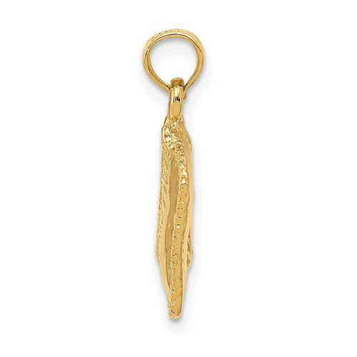 Image of 14K Yellow Gold Satin 3-Dimensional Cosmetic Pouch Pendant