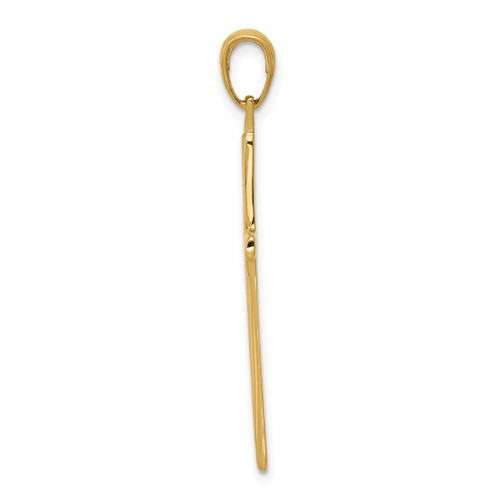 Image of 14K Yellow Gold Satin Finish Accent Stick Cross Pendant