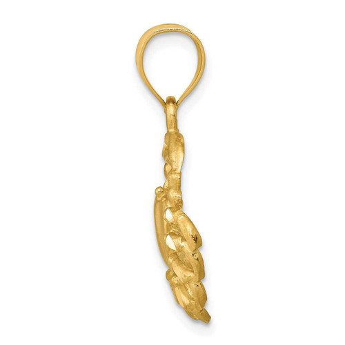 Image of 14K Yellow Gold Satin Shiny-Cut Crab Pendant