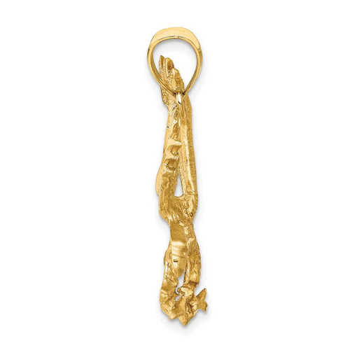 Image of 14K Yellow Gold Satin Shiny-Cut Eagle Pendant K6001