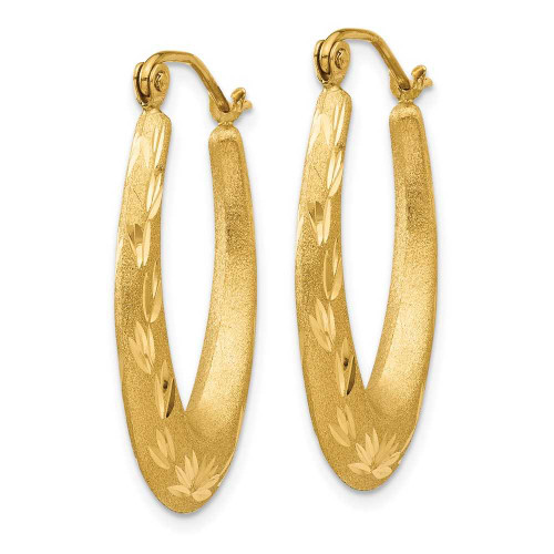 Image of 27mm 14K Yellow Gold Satin Shiny-Cut Hollow Hoop Earrings