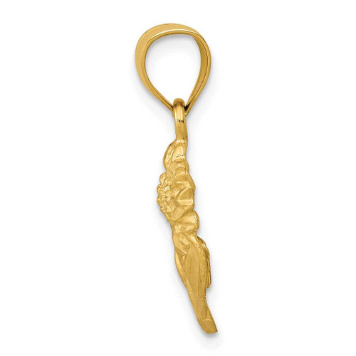 Image of 14K Yellow Gold Satin Shiny-Cut Sunflower Pendant