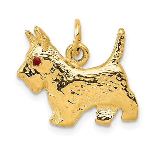 Image of 14K Yellow Gold Scottie Dog Charm