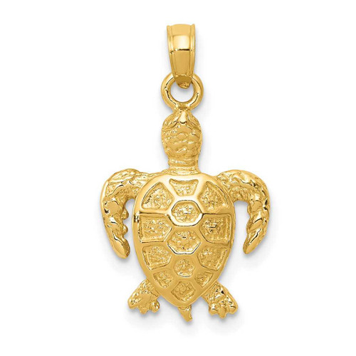 Image of 14K Yellow Gold Sea Turtle Pendant K3309