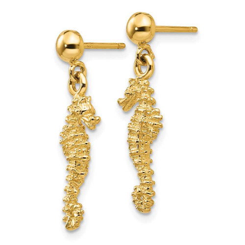 Image of 24mm 14K Yellow Gold Seahorse Dangle Earrings
