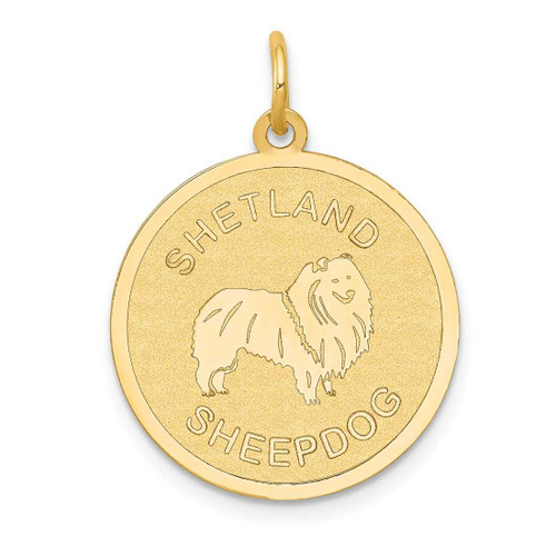 Image of 14K Yellow Gold Shetland Sheepdog Disc Charm