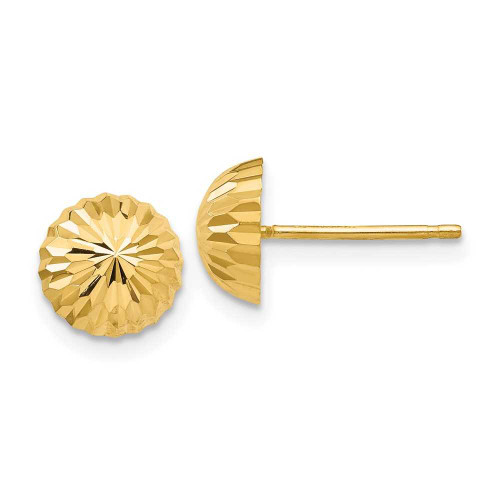 Image of 8mm 14K Yellow Gold Shiny-Cut 8mm Domed Stud Post Earrings