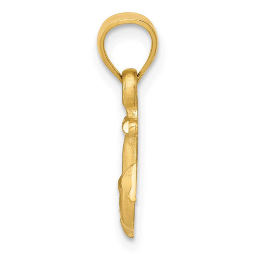 Image of 14K Yellow Gold Shiny-Cut Anchor Pendant