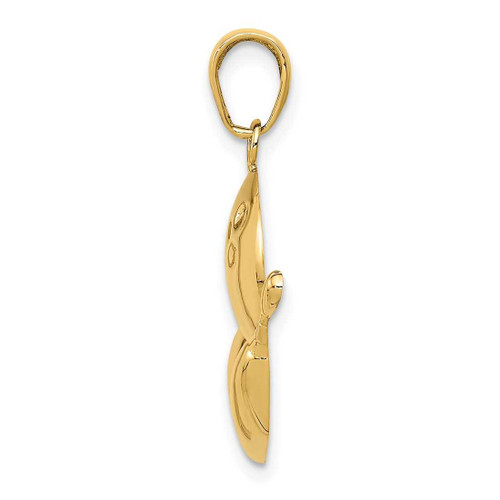 Image of 14K Yellow Gold Shiny-Cut Bowling Theme Pendant