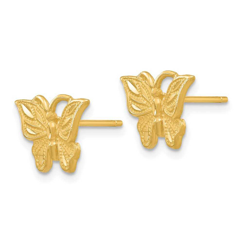 Image of 8mm 14K Yellow Gold Shiny-Cut Butterfly Stud Earrings