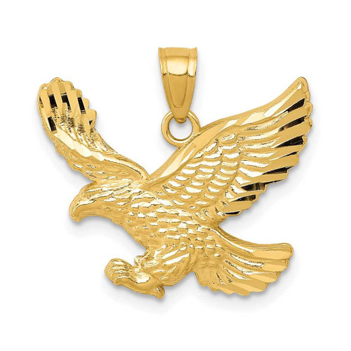 Image of 14K Yellow Gold Shiny-Cut Eagle Pendant K6000