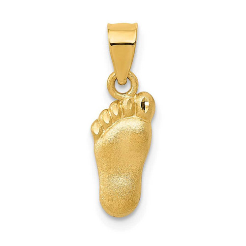 Image of 14K Yellow Gold Shiny-Cut Foot Pendant