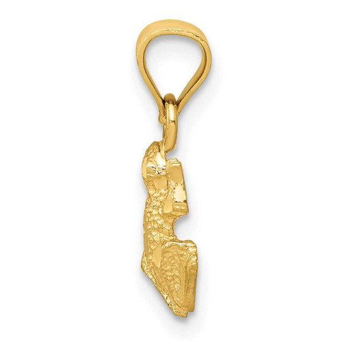 Image of 14K Yellow Gold Shiny-Cut Frog Pendant