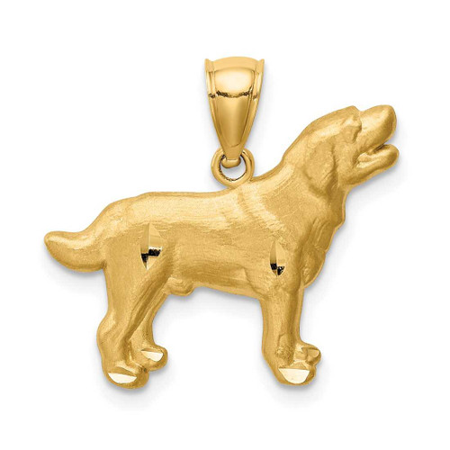 Image of 14K Yellow Gold Shiny-Cut Labrador Retriever Pendant