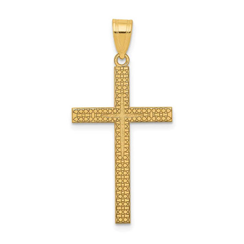 Image of 14K Yellow Gold Shiny-Cut Latin Cross Pendant D3568